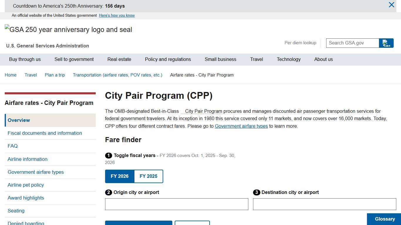 City Pair Program (CPP) GSA